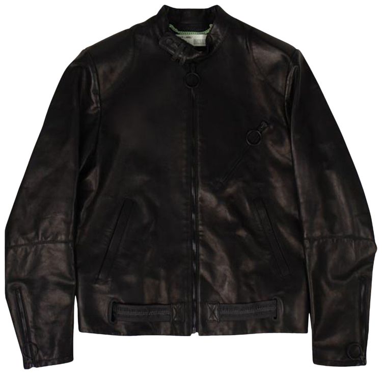 Off-White Scaffolding Leather Jacket 'Black'