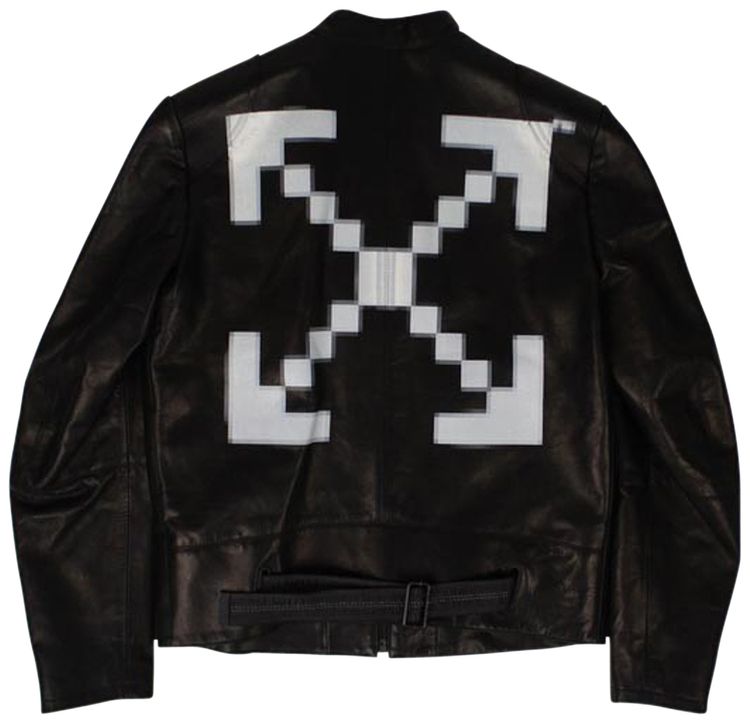 Off White Scaffolding Leather Jacket Black
