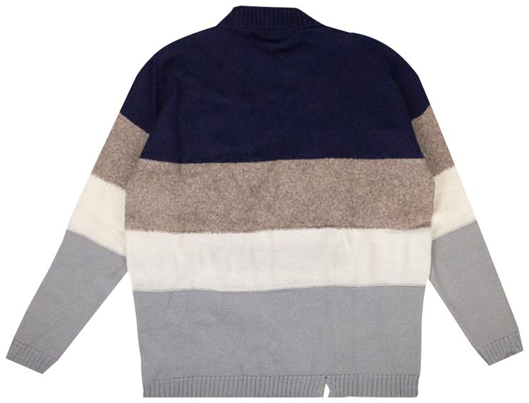 Off White Wool Striped Sweater Multicolor