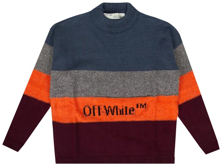 Off White Distressed Sweater Multicolor