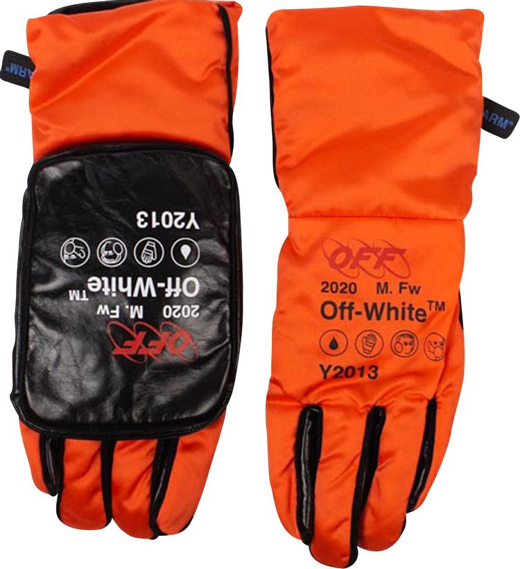 Off White Pouch Gloves Orange