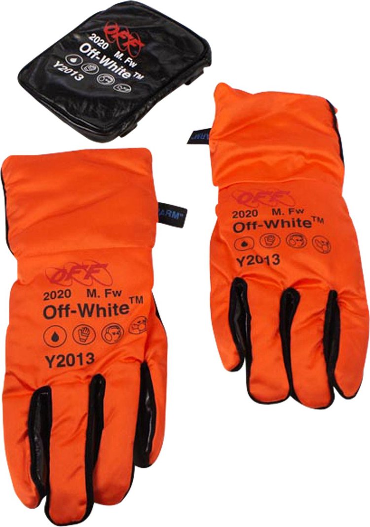 Off White Pouch Gloves Orange