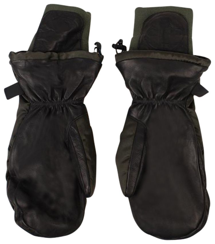 Off White Bomber Mitten Gloves Green