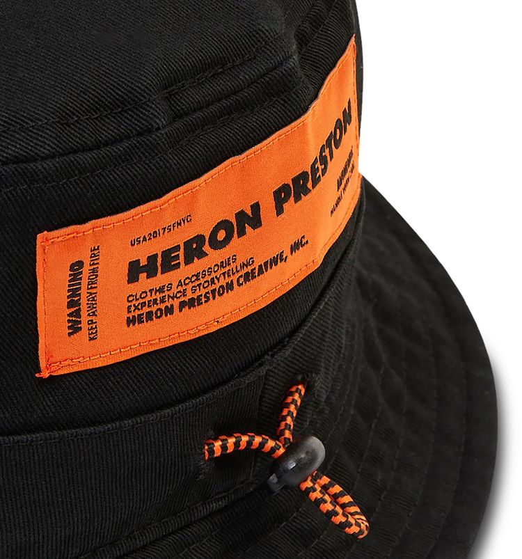 Heron Preston Twill Bucket Hat Black