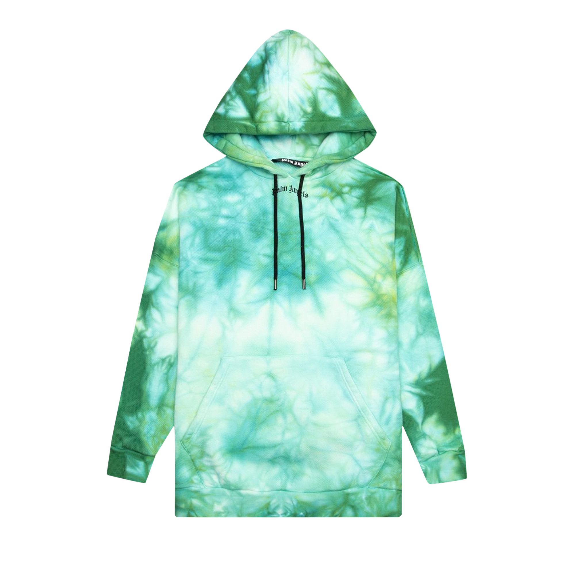 Buy Palm Angels Tie Dye Logo Over Hoodie Forrest Green Yellow PMBB036R21FLE0015718 GOAT