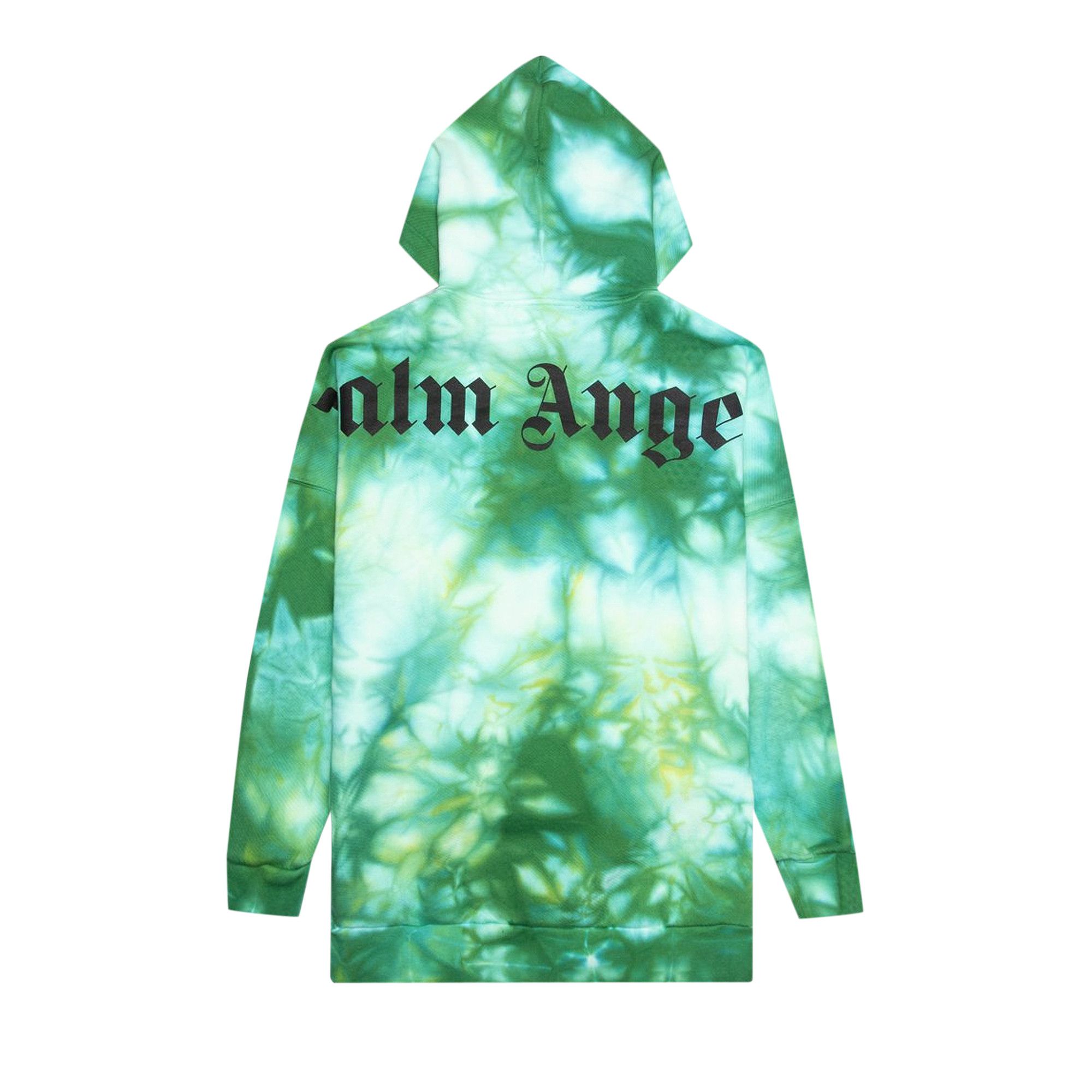 Buy Palm Angels Tie Dye Logo Over Hoodie Forrest Green Yellow PMBB036R21FLE0015718 GOAT