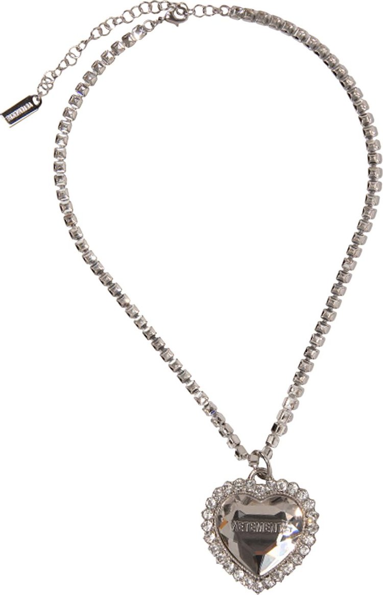 Vetements Crystal Heart Necklace 'Grey'