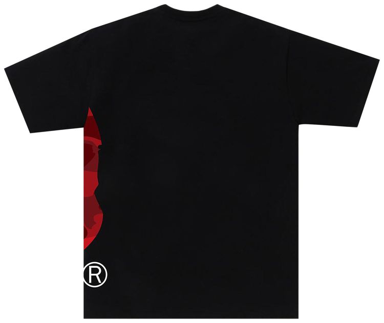 BAPE Color Camo Side Big Ape Head Tee BlackRed