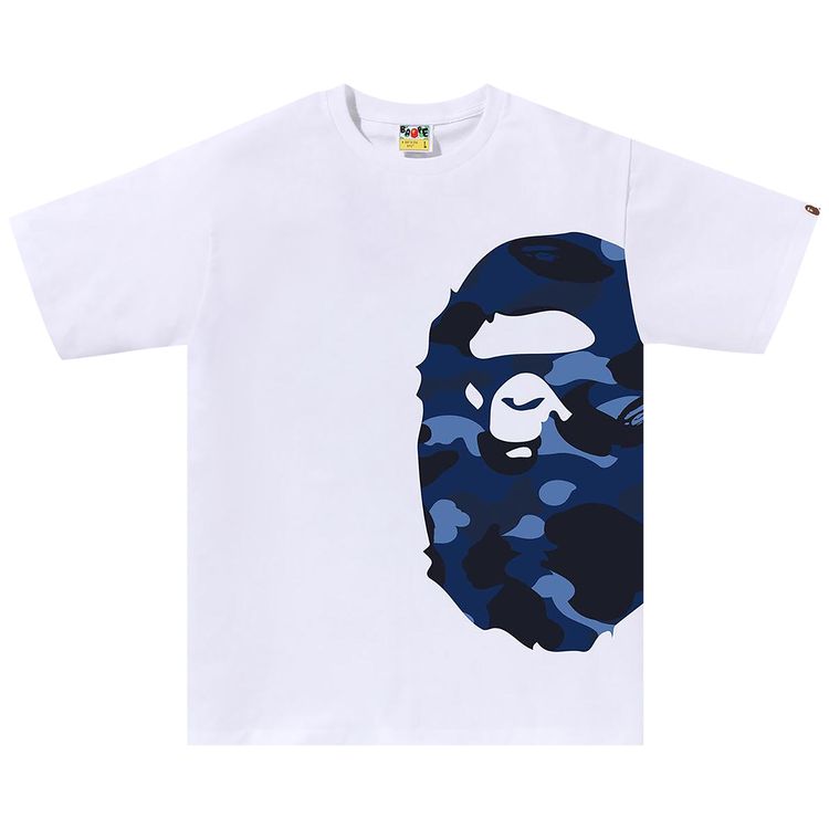 BAPE Color Camo Side Big Ape Head Tee WhiteBlue