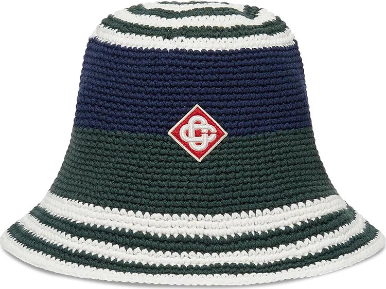 Casablanca Crochet Hat 'Blue/White/Green'