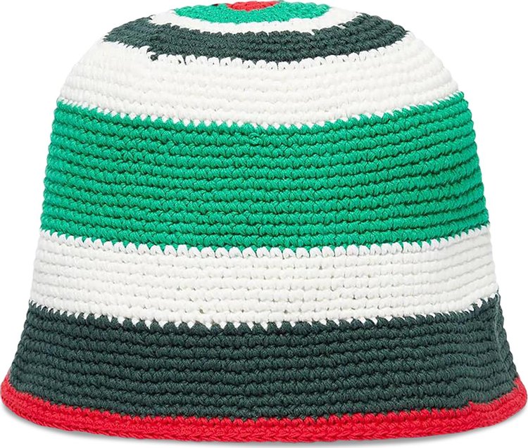 Casablanca Crochet Hat GreenWhite