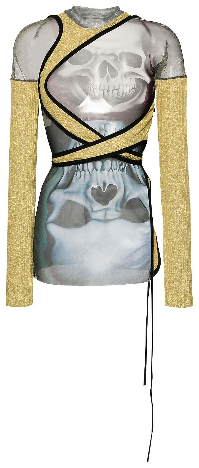 Ottolinger Mesh Skull Wrap Long Sleeve Yellow