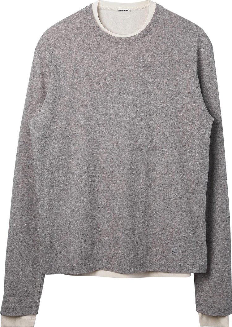 Jil Sander Three Layers Long Sleeve T Shirt Grey