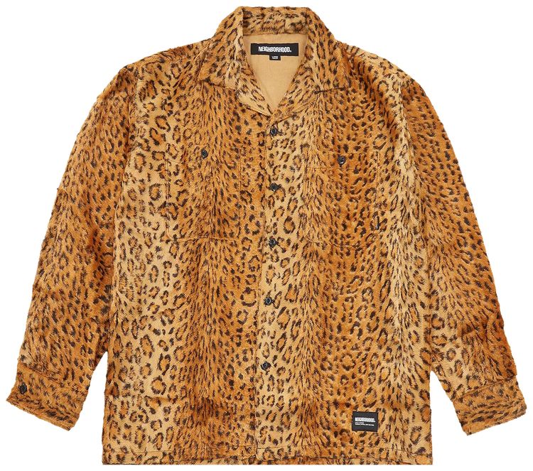 Neighborhood Leopard Fur Long Sleeve Shirt Orange