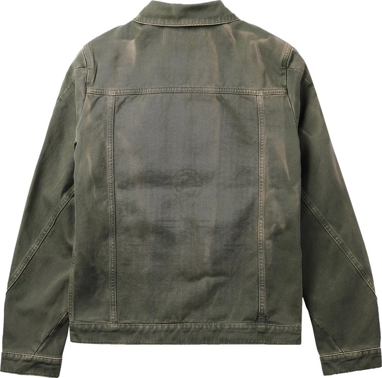 JW Anderson Twisted Fitted Denim Jacket Green