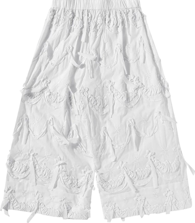 Simone Rocha Lace Wide Leg Ankle Trousers White