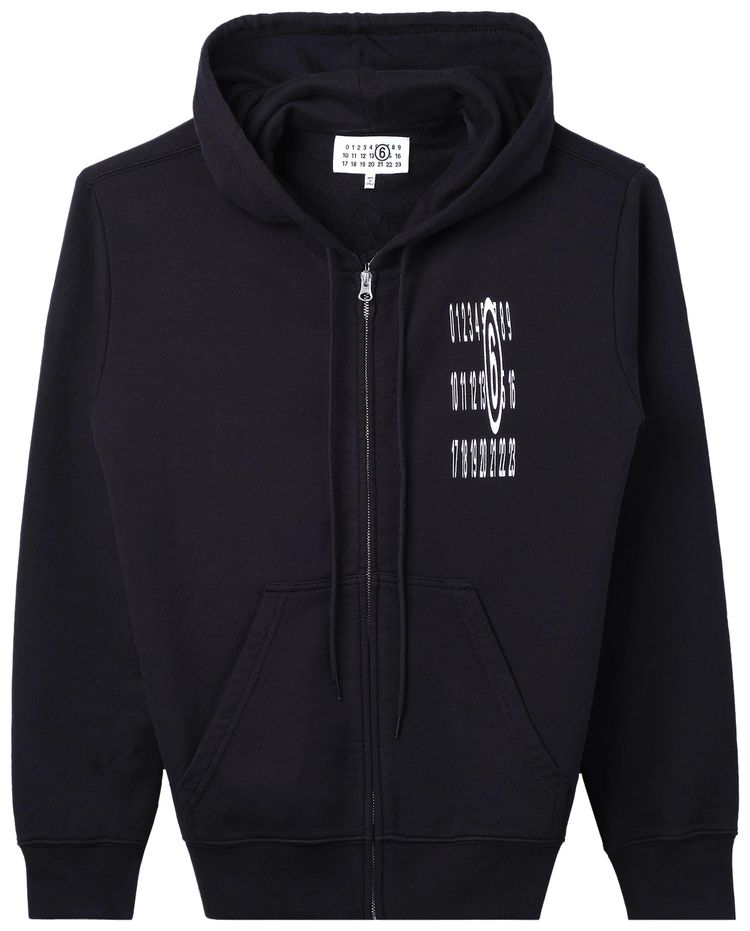 MM6 Maison Margiela Logo Zip Hoodie Black