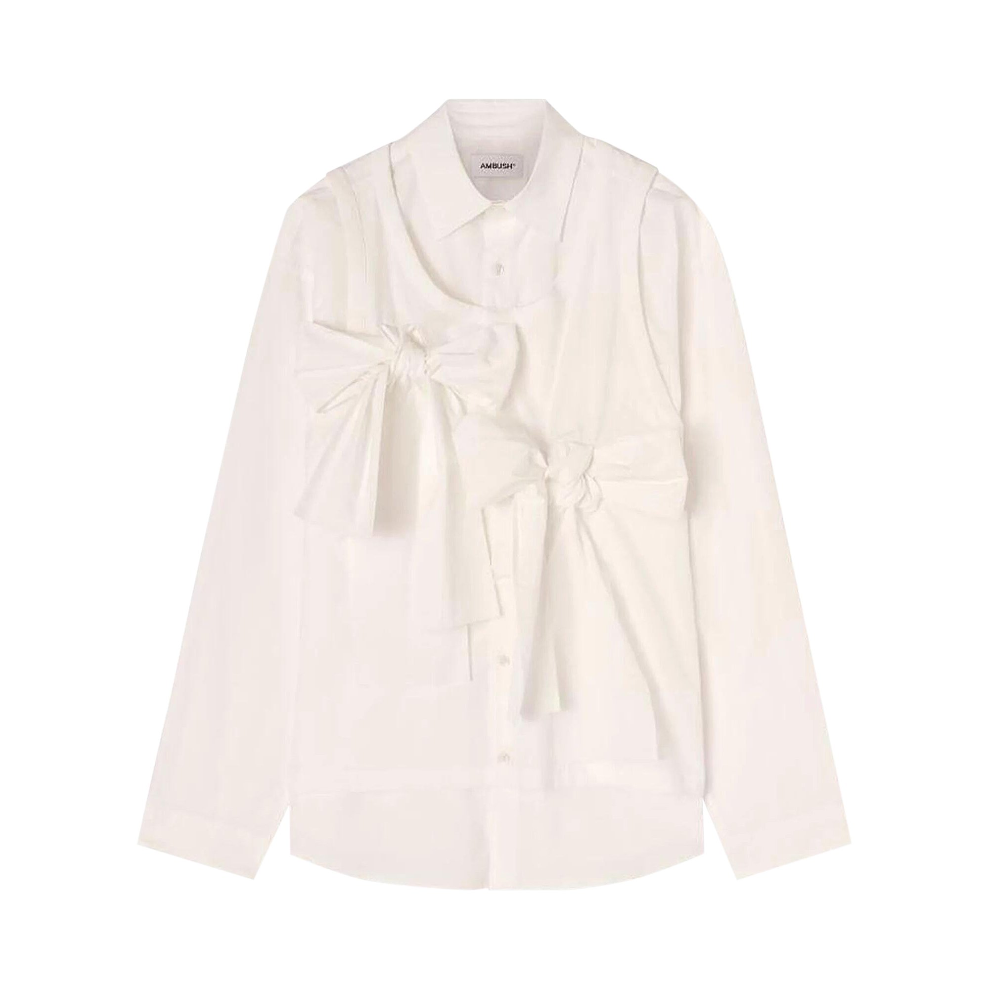 Buy Ambush Ribbon Shirt 'White' - BMGE005S24FAB0010100 | GOAT