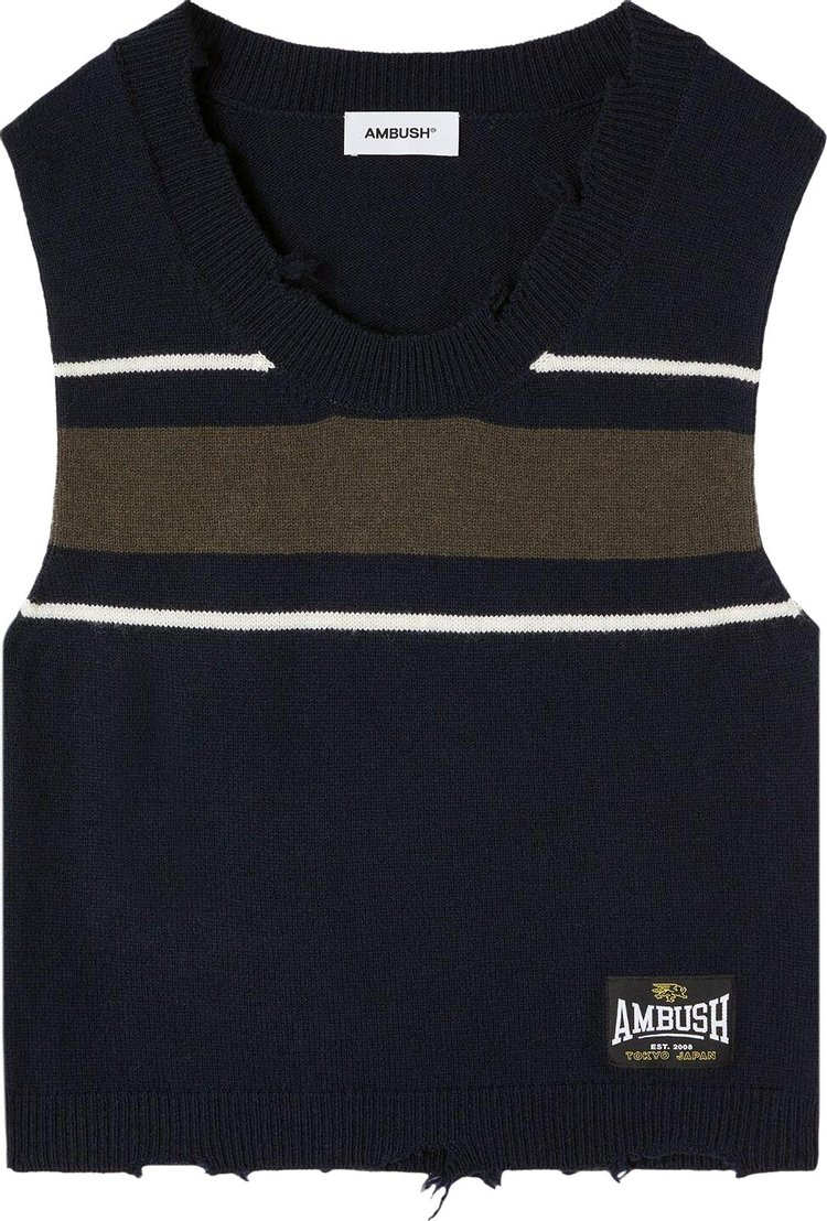 Ambush Rib Knit Vest Navy