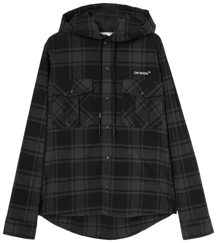 Off White Outline Arrow Hoodie Black