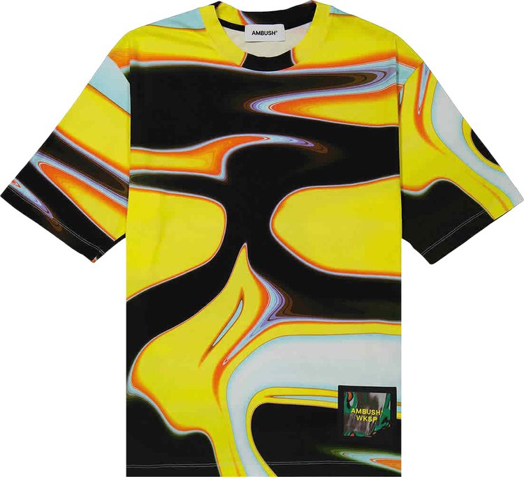 Ambush Abstract Print T-Shirt 'Yellow/Black/Multicolor'
