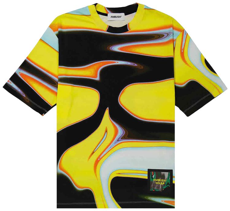 Ambush Abstract Print T-Shirt 'Yellow/Black/Multicolor'