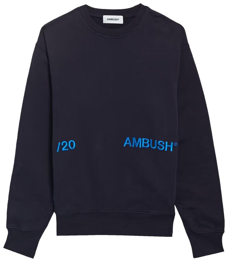 Ambush Embroidered Logo Sweatshirt Navy Blue