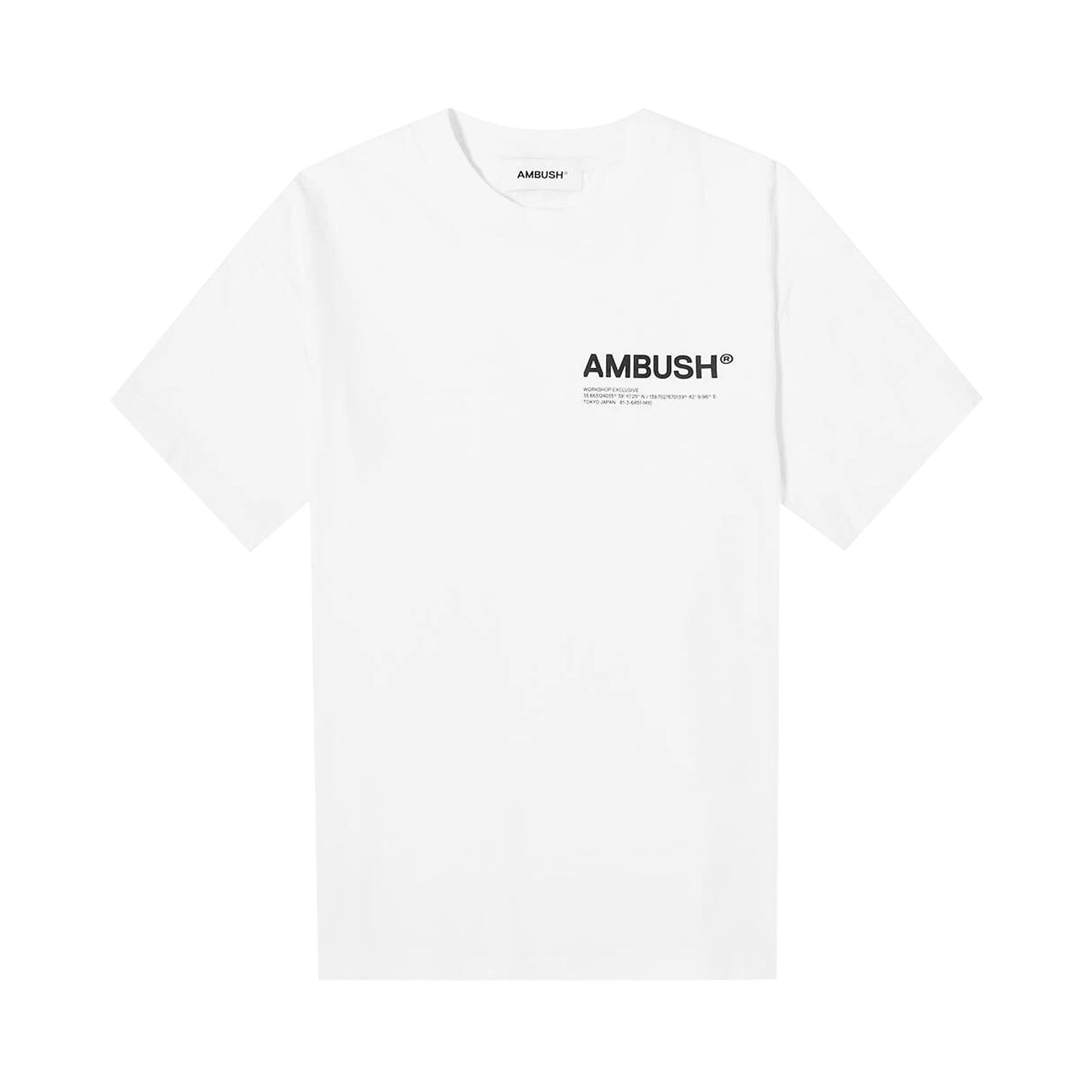 関税込 AMBUSH ロゴ入り Tシャツ WORKSHOP Buy Ambush Workshop Logo Tee 'White' - BWAA022S22JER0020210