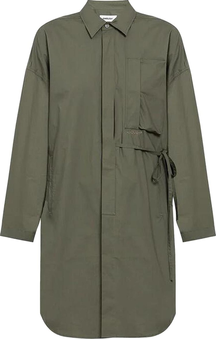 Ambush Oversized Long Shirt Dress Thyme