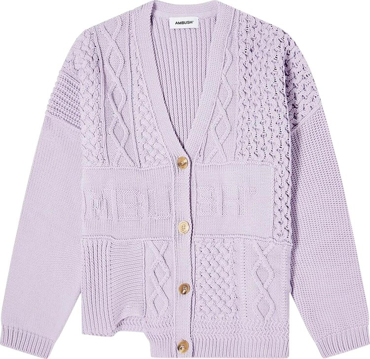 Ambush Patchwork Knit Cardigan Lavender