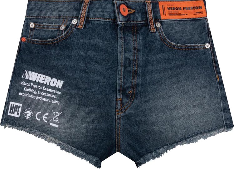Heron Preston Code 8000 Denim Shorts 'Blue'