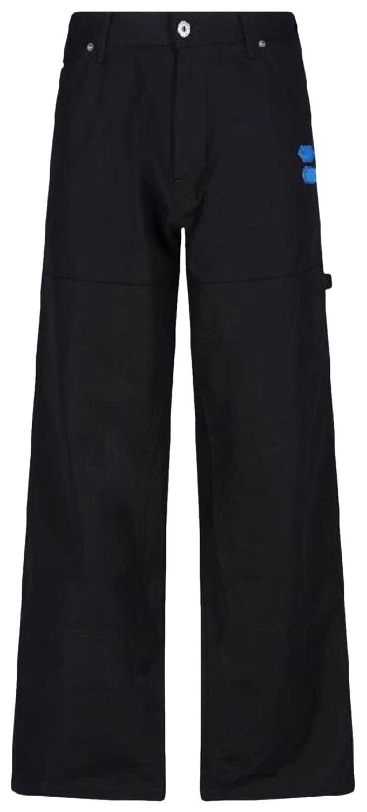 Off White Logo Patch Denim Jeans Black