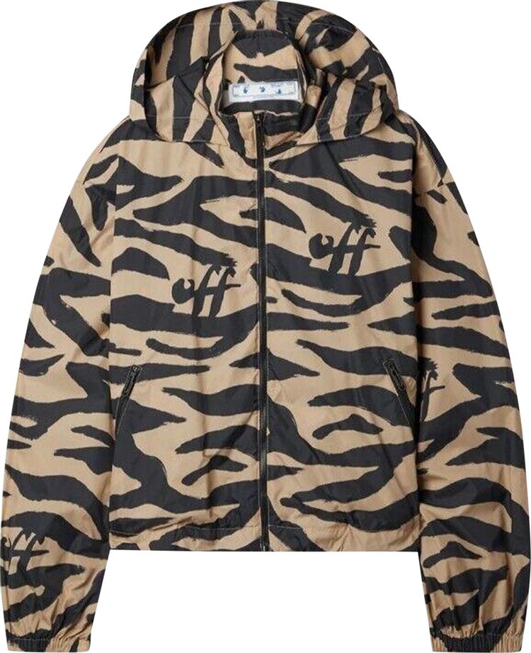 Off White Athl Zebra Jacket BeigeBlack