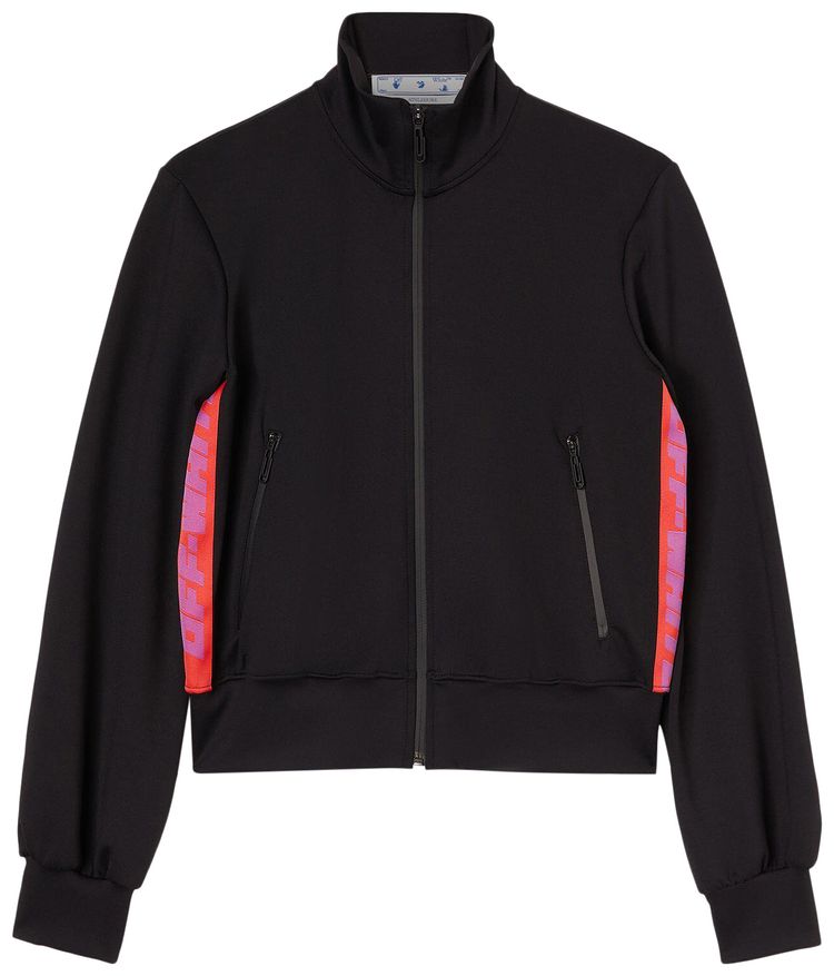 Off White Logo Track Jacket Black