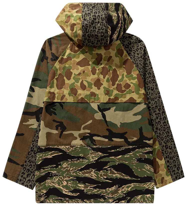 Palm Angels Mix Fabric Short Parka MilitaryBlack