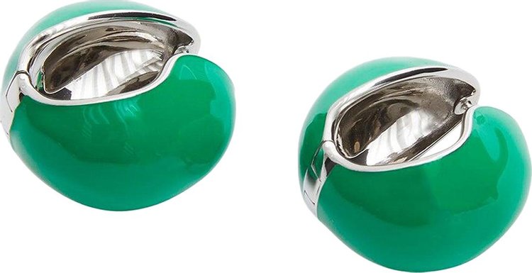 Coperni Lacquered Logo Earrings Green