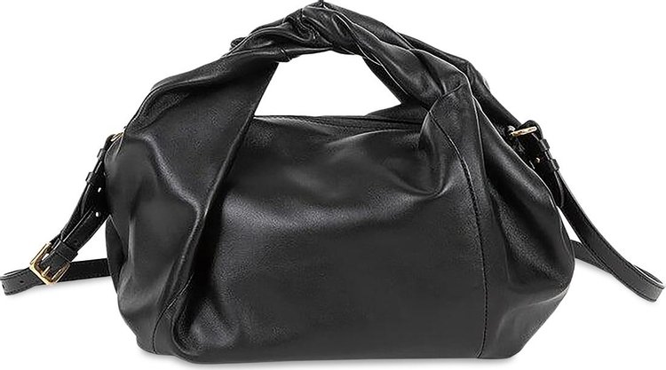 Dries Van Noten Large Duffle Crossbody Soft Leather Twist Bag 'Black'