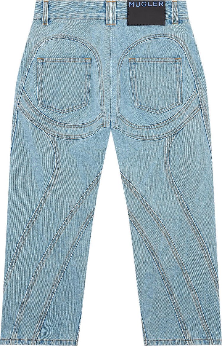 Mugler Denim Stretch Jeans Light Blue