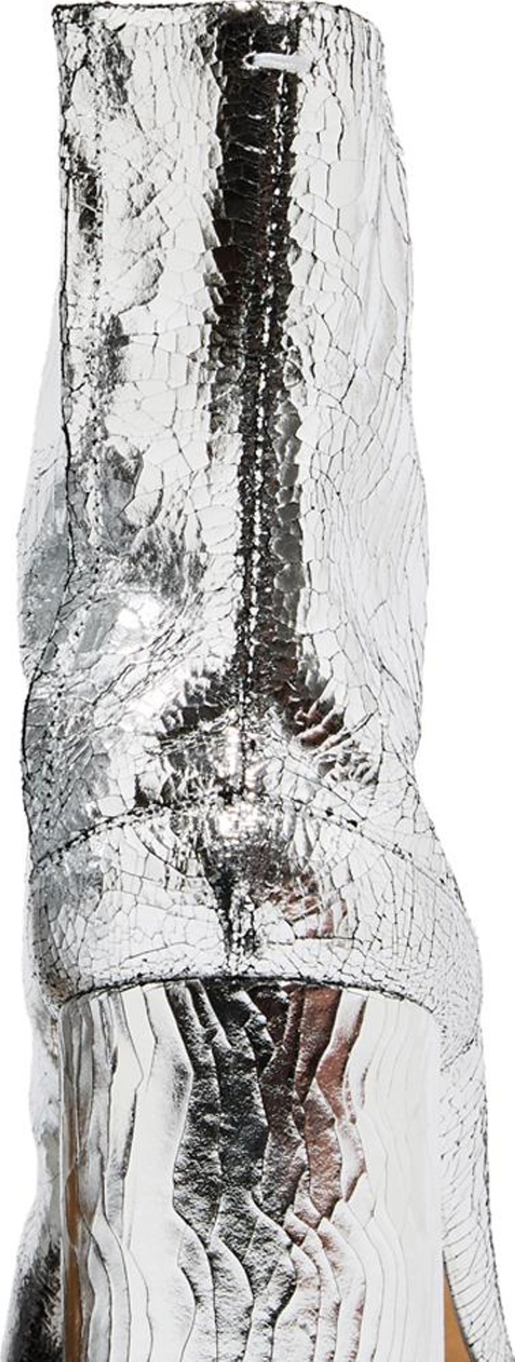 Maison Margiela Wmns Tabi Ankle Boot Cracked Metallic Silver