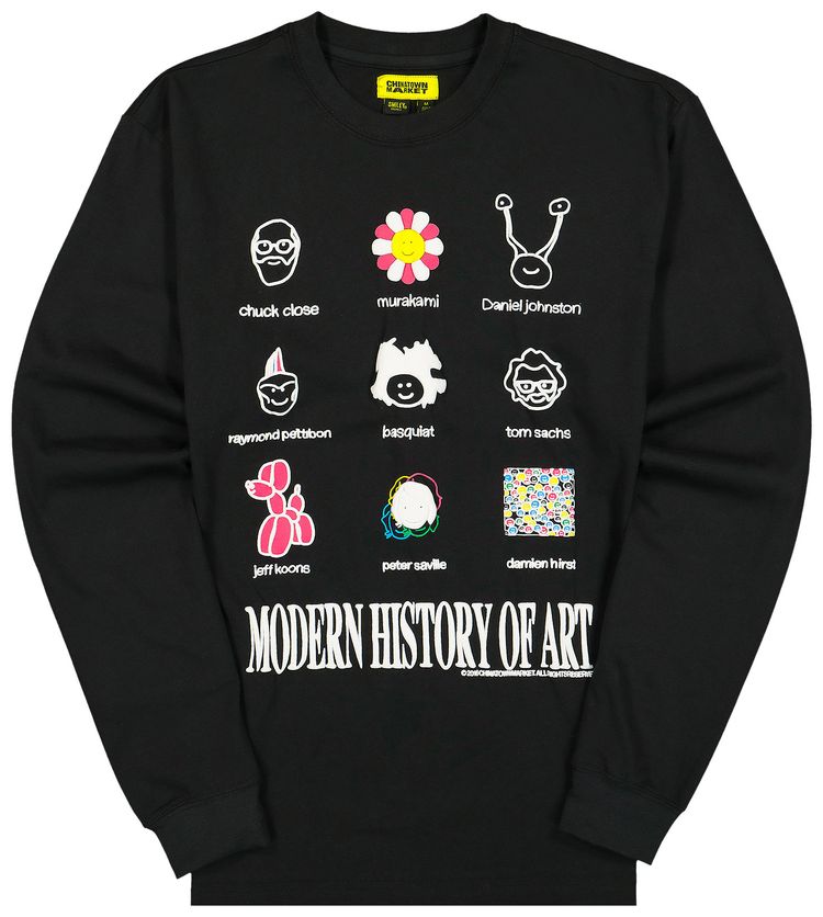 Chinatown Market Modern Art Long Sleeve Tee Black