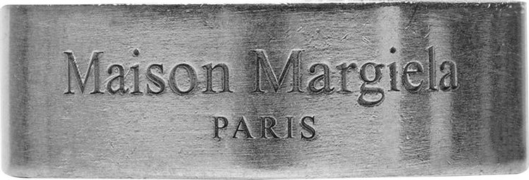 Maison Margiela Semi Polished Text Logo Medium Band Ring 'Palladio'