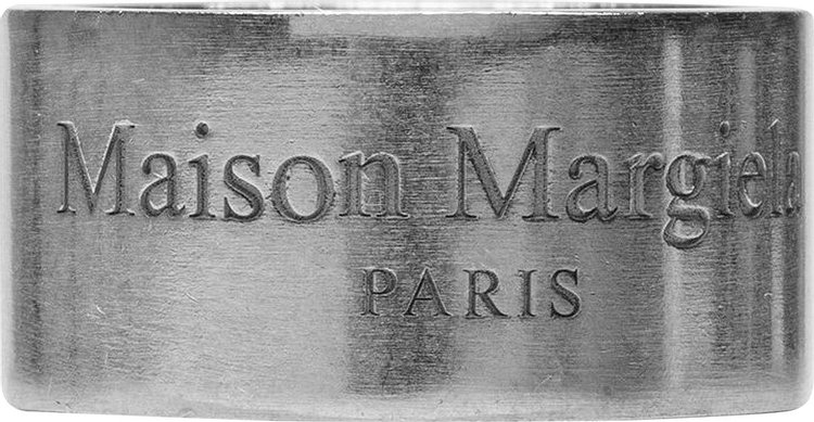 Maison Margiela Semi Polished Text Logo Large Band Ring 'Palladio'