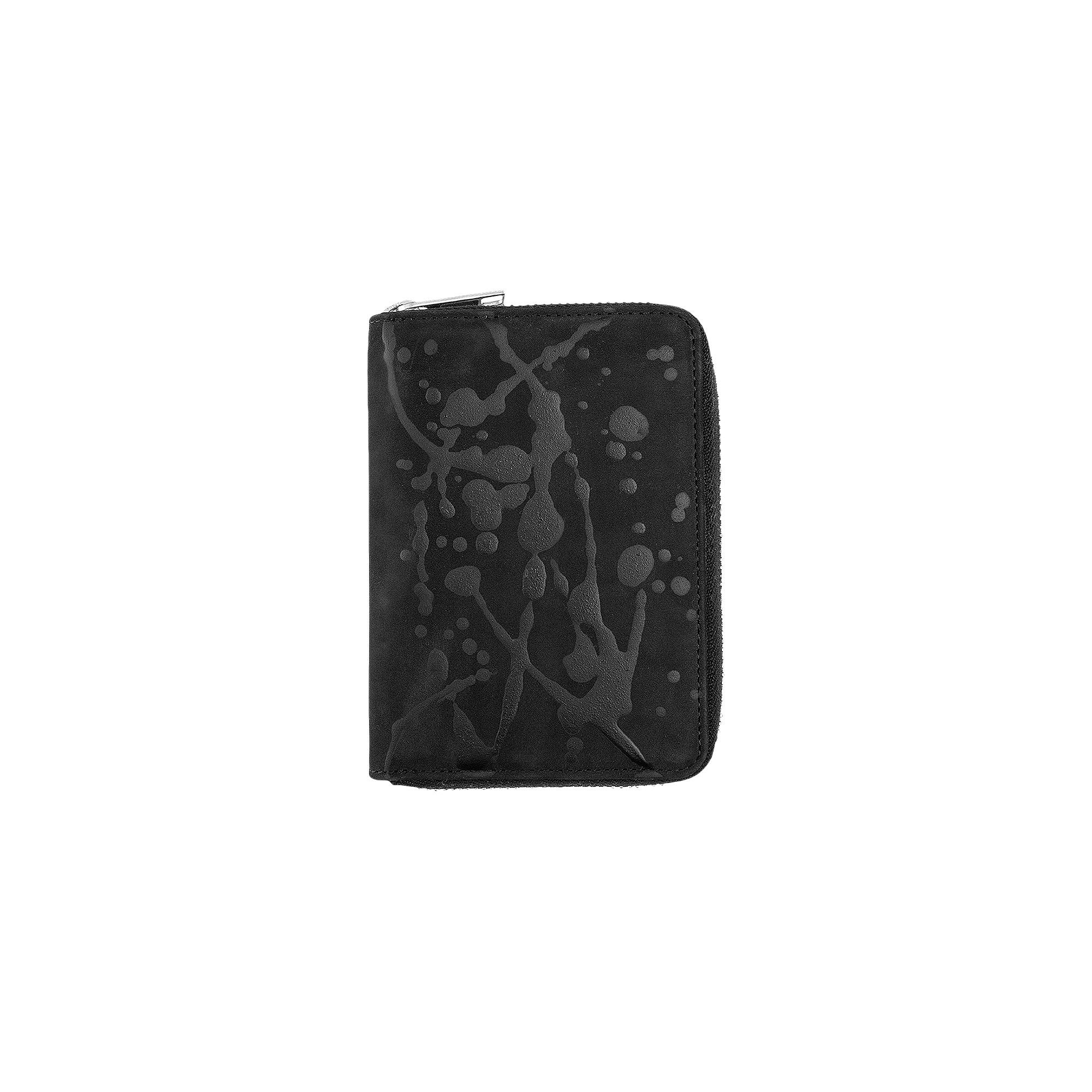 Buy Maison Margiela Textured Mini Zip Wallet 'Black/Paint