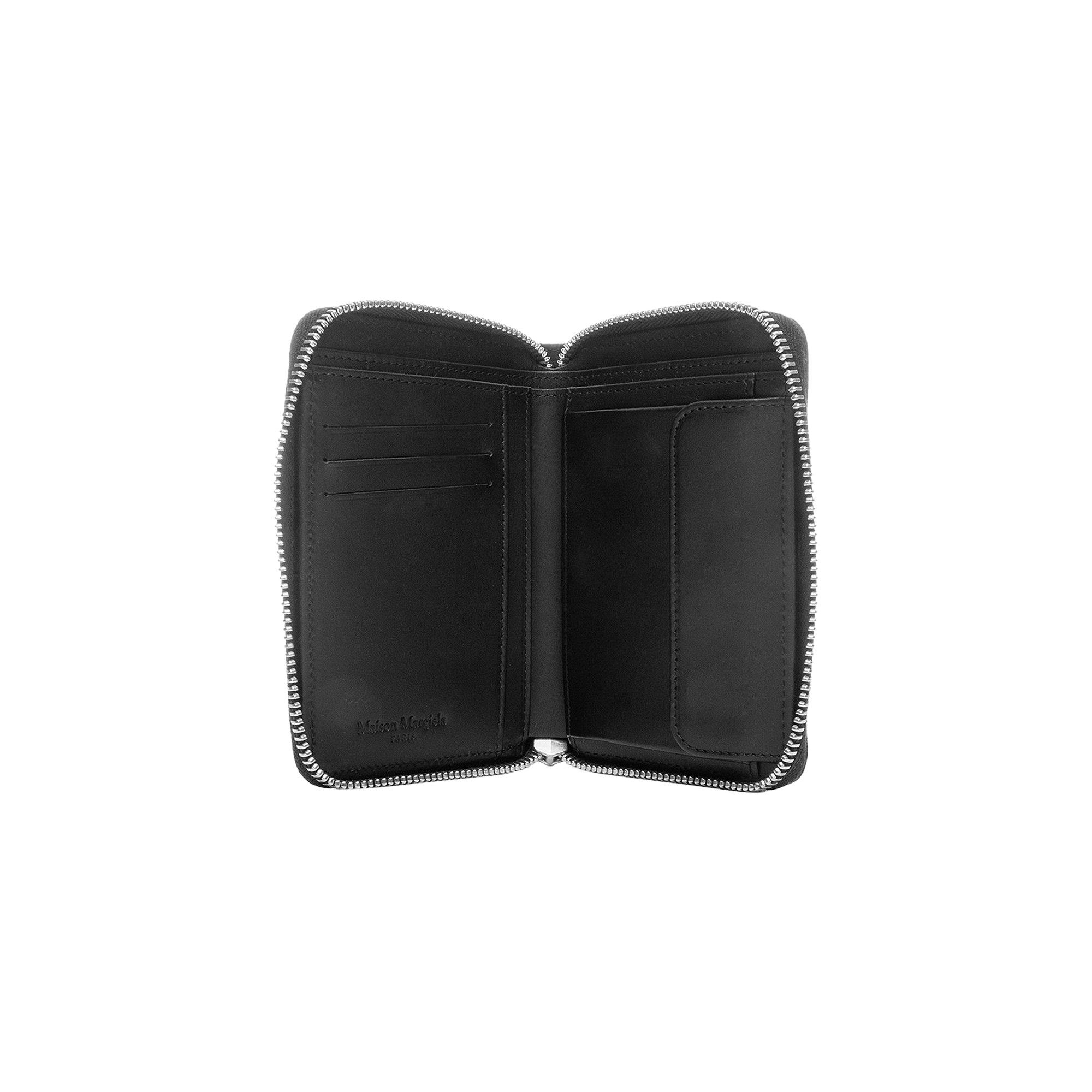 Buy Maison Margiela Textured Mini Zip Wallet 'Black/Paint