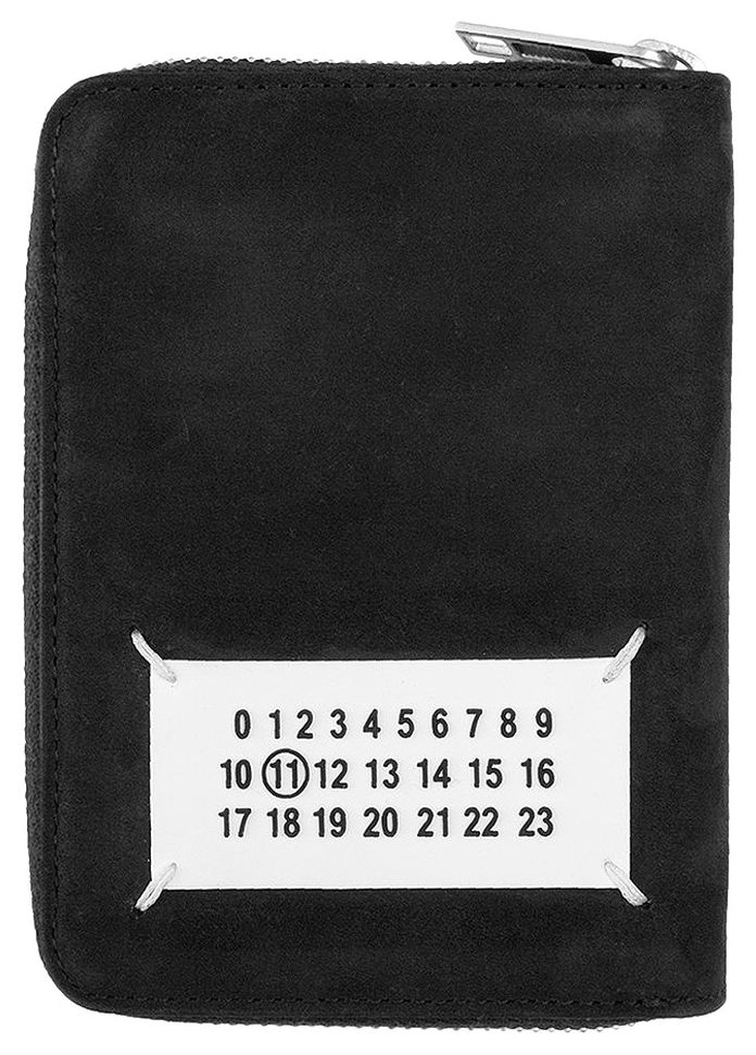 Maison Margiela Textured Mini Zip Wallet BlackPaint