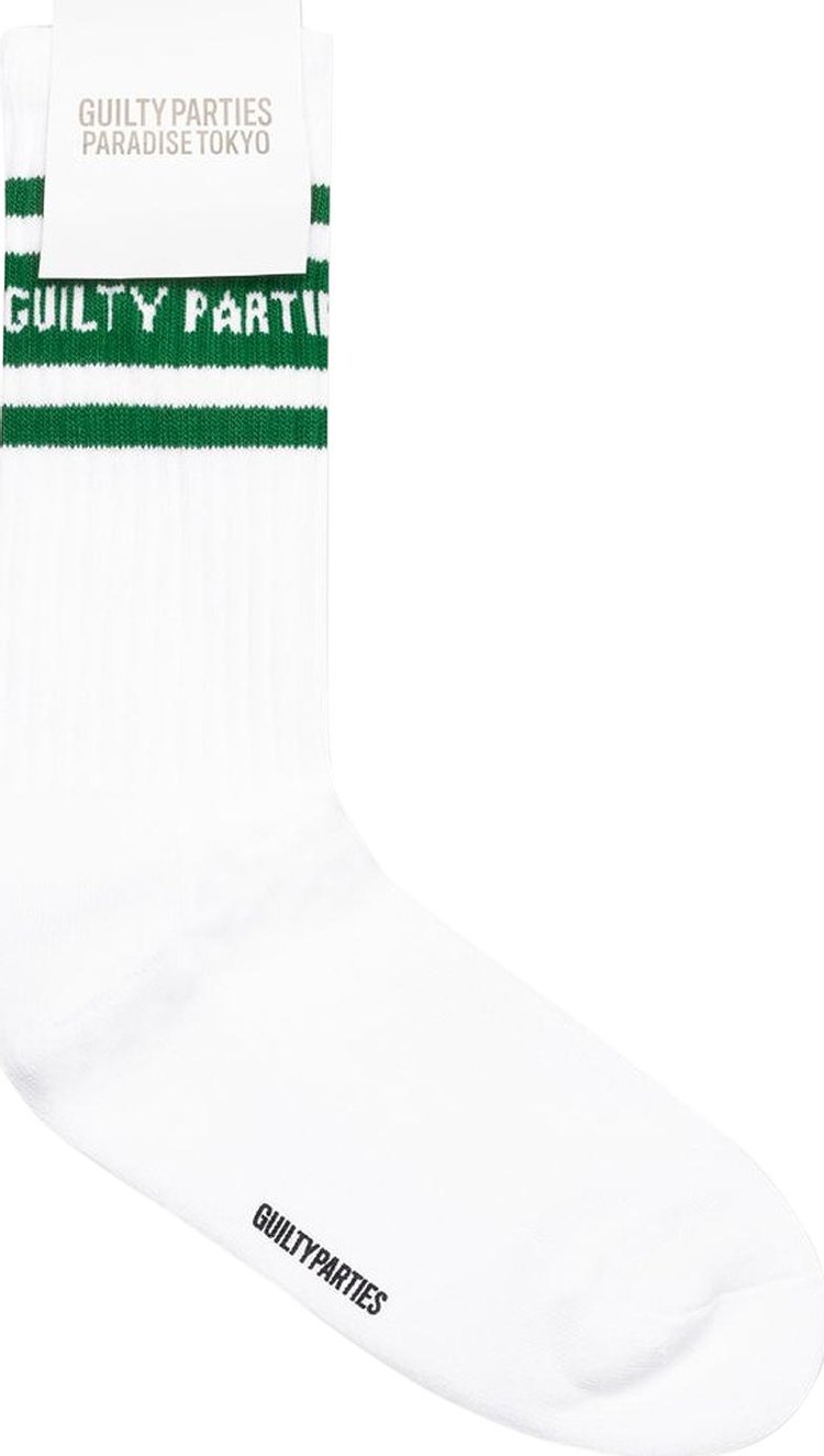Wacko Maria Skater Socks Type 2 'White/Green'
