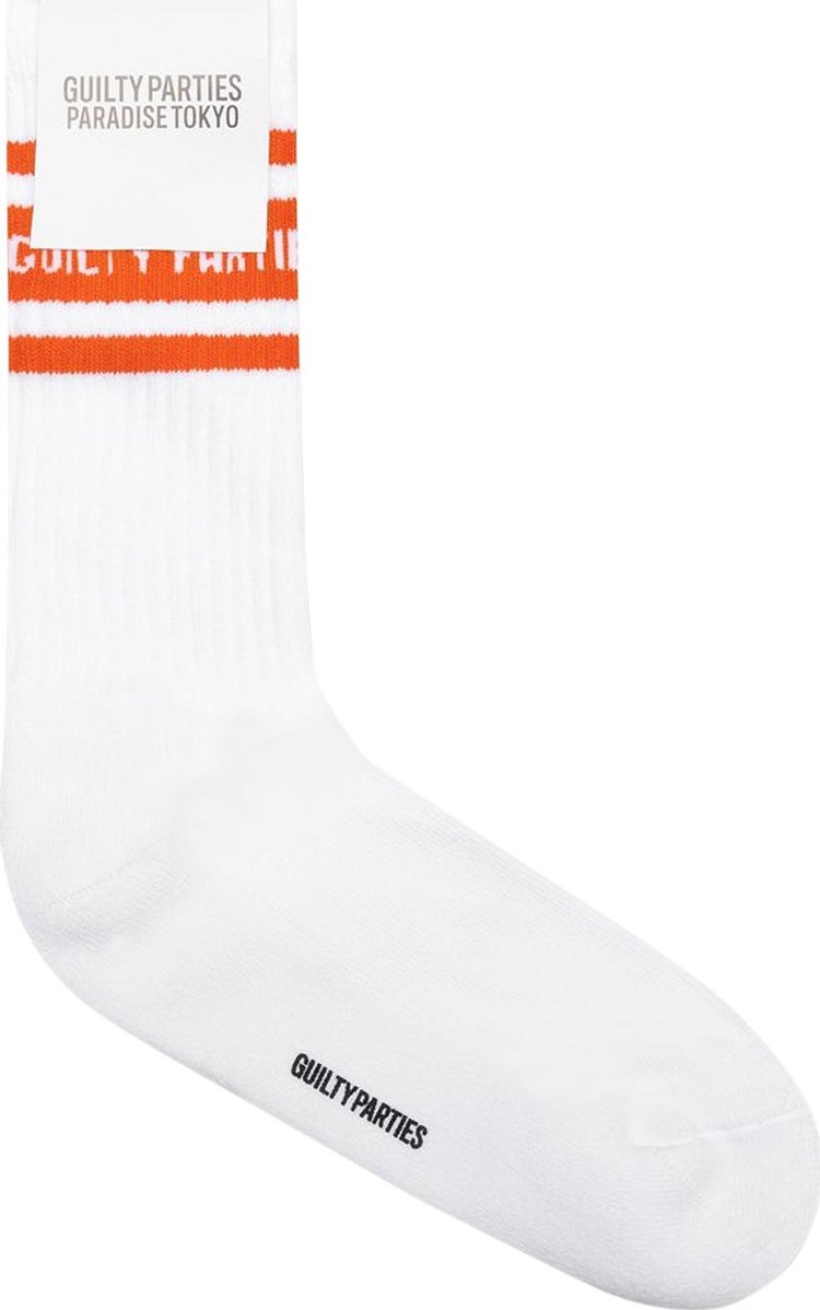 Wacko Maria Skater Socks Type 2 'White/Orange'