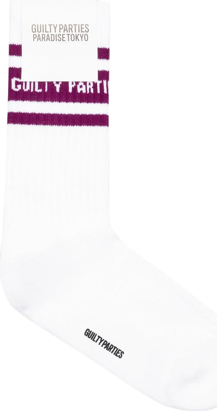 Wacko Maria Skater Socks Type 2 'White/Purple'