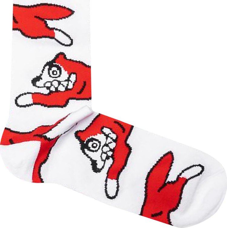 Icecream Running Dog Socks 'White'