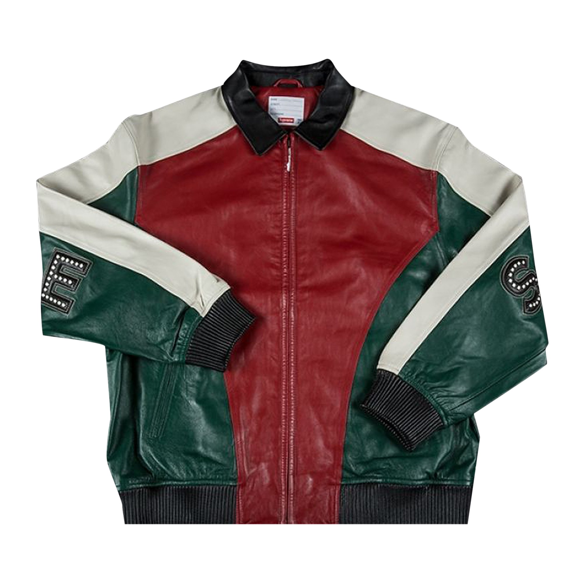 Supreme Studded Arc Logo Leather Jacket 'Red'